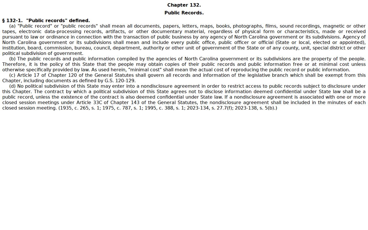 Beaufort County civil court docket public records statute source