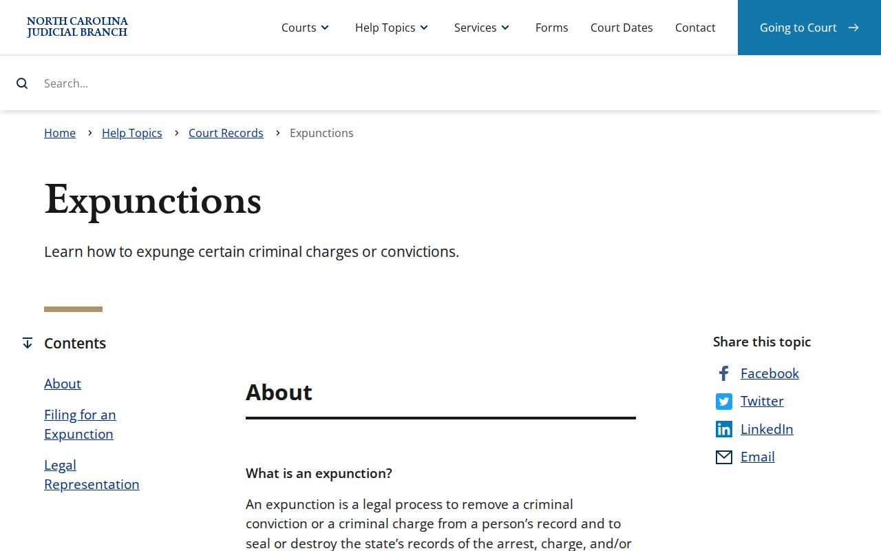 Beaufort County criminal docket expunction guidance source