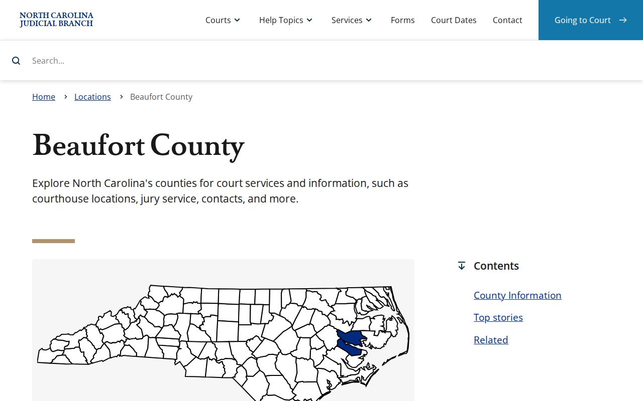 Beaufort County court docket official judicial landing page