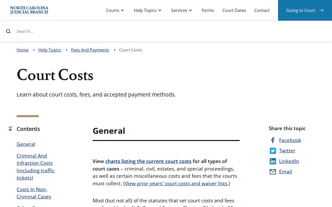 Beaufort County traffic court record cost guidance source